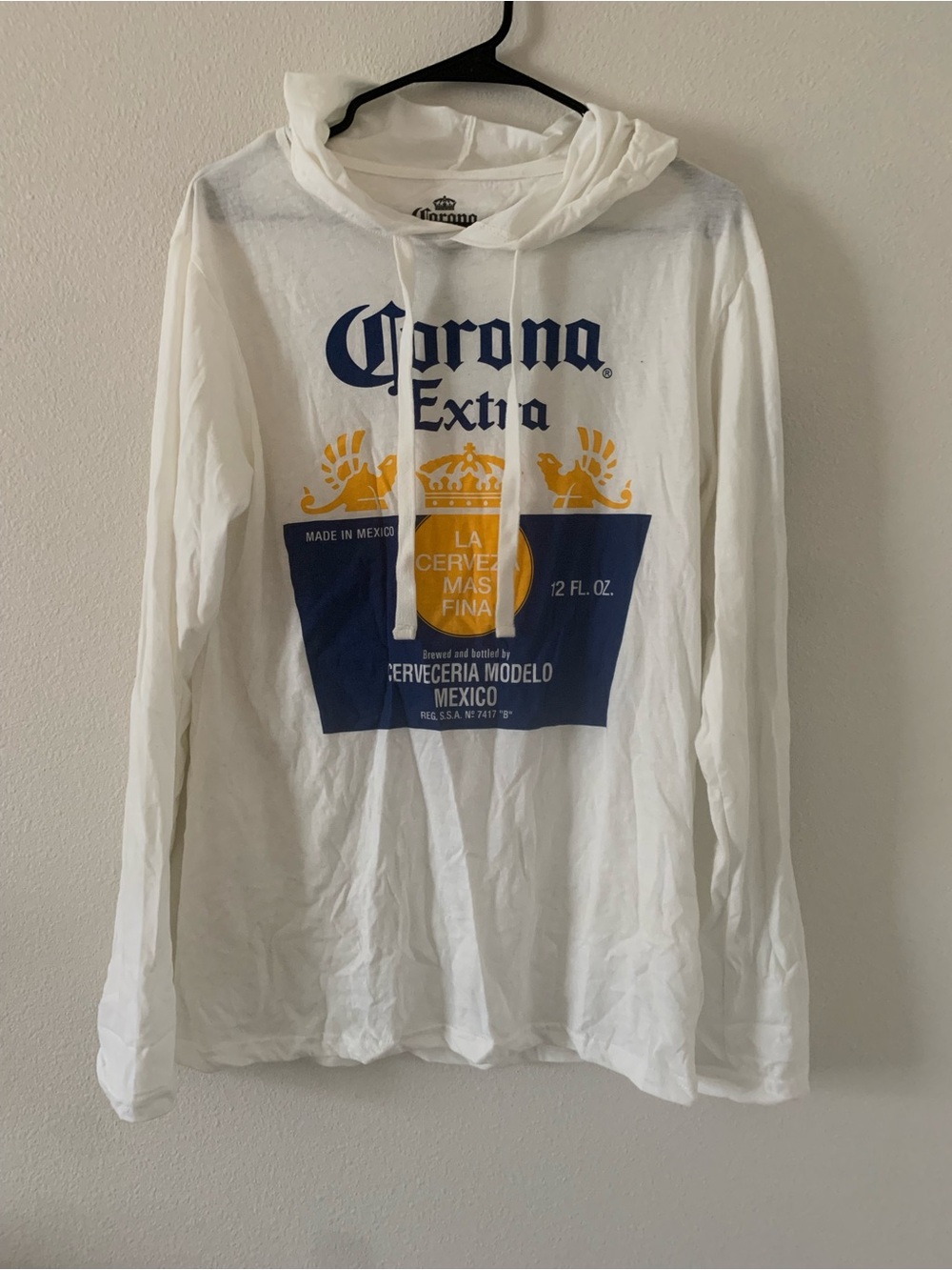 Corona Extra White Tee with Black Logo Print